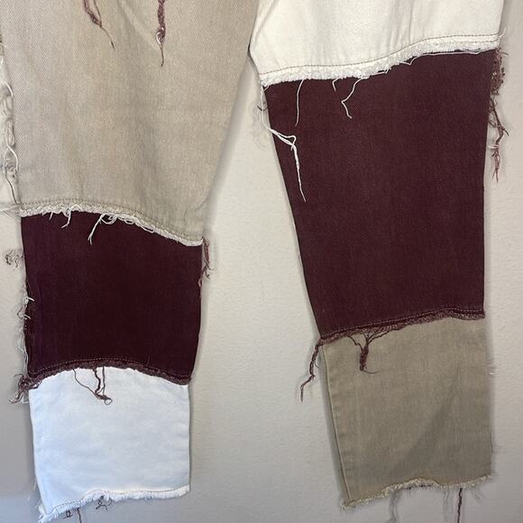 ASOS Jaded London boyfriend jeans in brown patchwork denim Women Size 26 - Picture 9 of 11